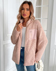 Ivy Lane Zip Up Long Sleeve Fuzzy Jacket