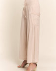 J.NNA Smocked Waist Boho Wide Leg Pants with Pockets