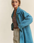 J.NNA Tweed Double-Breasted Long Sleeve Coat