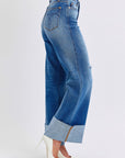 Judy Blue Full Size Distressed High Waist Wide Leg Jeans