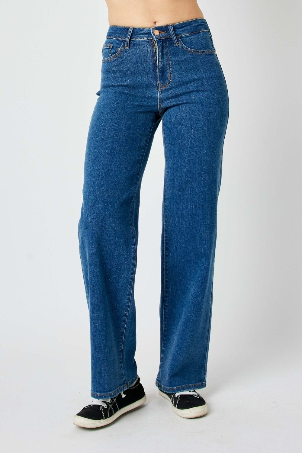 Dark Slate Gray Judy Blue Full Size High Rise Straight Jeans