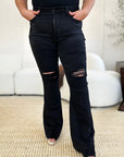 Judy Blue Full Size High Waist Distressed Flare Jeans