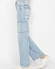 Lavender Judy Blue Full Size High Waist Straight Cargo Jeans