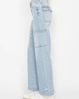 Lavender Judy Blue Full Size High Waist Straight Cargo Jeans