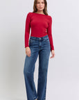 Judy Blue Full Size Raw Hem Mid Rise Jeans