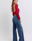 Judy Blue Full Size Raw Hem Mid Rise Jeans