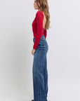 Judy Blue Full Size Raw Hem Mid Rise Jeans