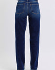 Judy Blue Full Size Raw Hem Straight Leg Jeans