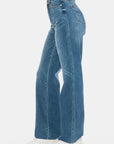 Judy Blue Full Size Tummy Control Cut Raw Hem Straight Jeans