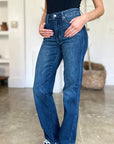 Gray Judy Blue Full Size Tummy Control Straight Jeans