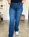 Dark Slate Gray Judy Blue Full Size Tummy Control Straight Jeans