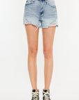 Lavender Kancan Distressed High Waist Denim Shorts with Pockets