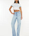 Lavender Kancan Distressed High Waist Straight Jeans