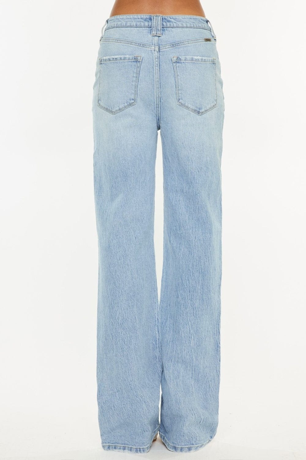 White Smoke Kancan Distressed High Waist Straight Jeans