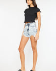 White Smoke Kancan Full Size Distressed High Waist Denim Shorts