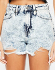 Light Gray Kancan Full Size Distressed High Waist Denim Shorts