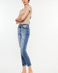 Kancan High Rise Distressed Mom Jeans