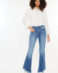 Kancan High Rise Frayed Hem Jeans