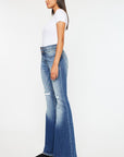 Kancan High Rise Wide Waistband Flare Jeans