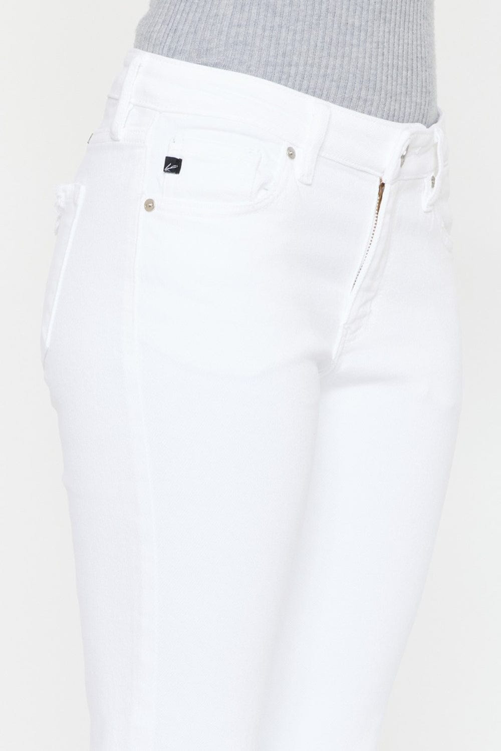 White Smoke Kancan Mid Rise Ankle Skinny Jeans