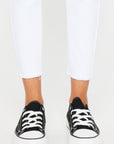 White Smoke Kancan Mid Rise Ankle Skinny Jeans