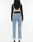 Kancan Raw Hem High Rise Straight Jeans