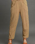 Umgee Elastic Waist Baggy Fit Pants with Pockets