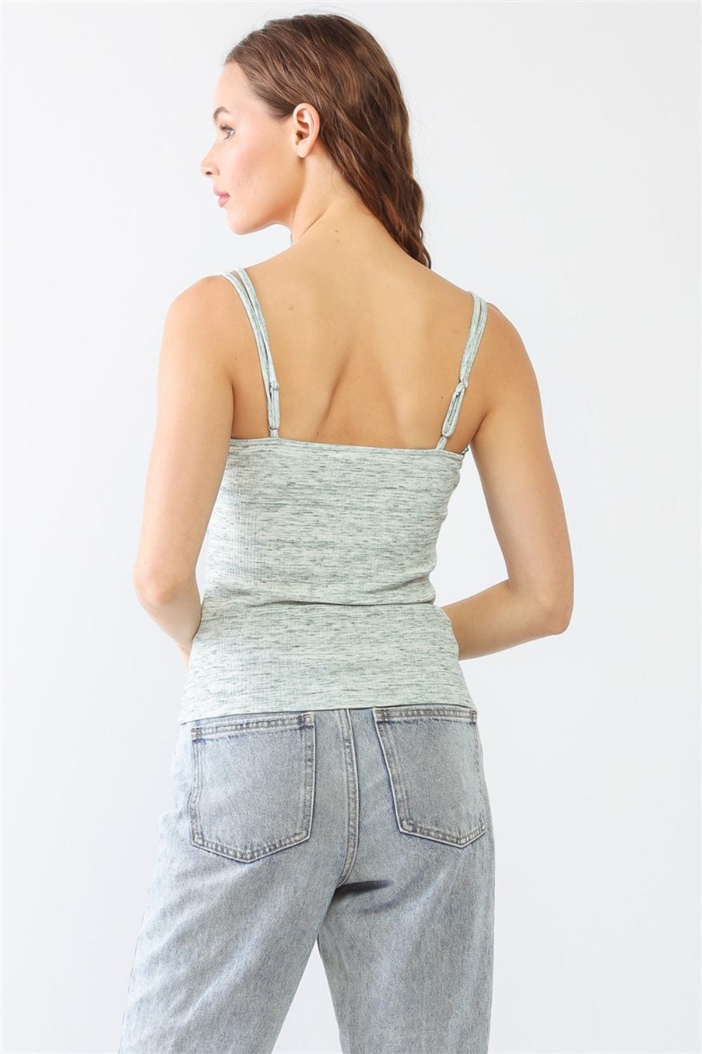 Lavender Le Lis Heathered Ribbed Adjustable Strap Cami