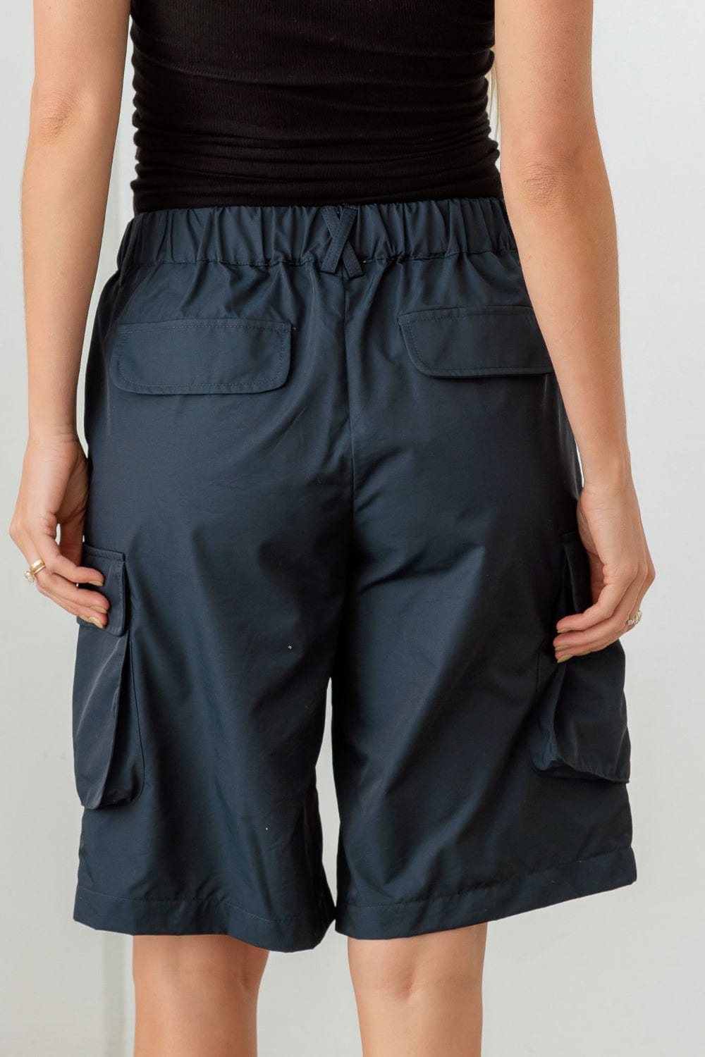 Dark Slate Gray Le Lis Navy Cargo Bermuda Shorts