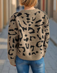 Leopard V-Neck Button Up Cardigan