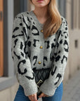 Leopard V-Neck Button Up Cardigan