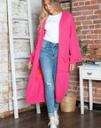 Letter Dropped Shoulder Long Sleeve Cardigan