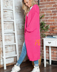 Letter Dropped Shoulder Long Sleeve Cardigan