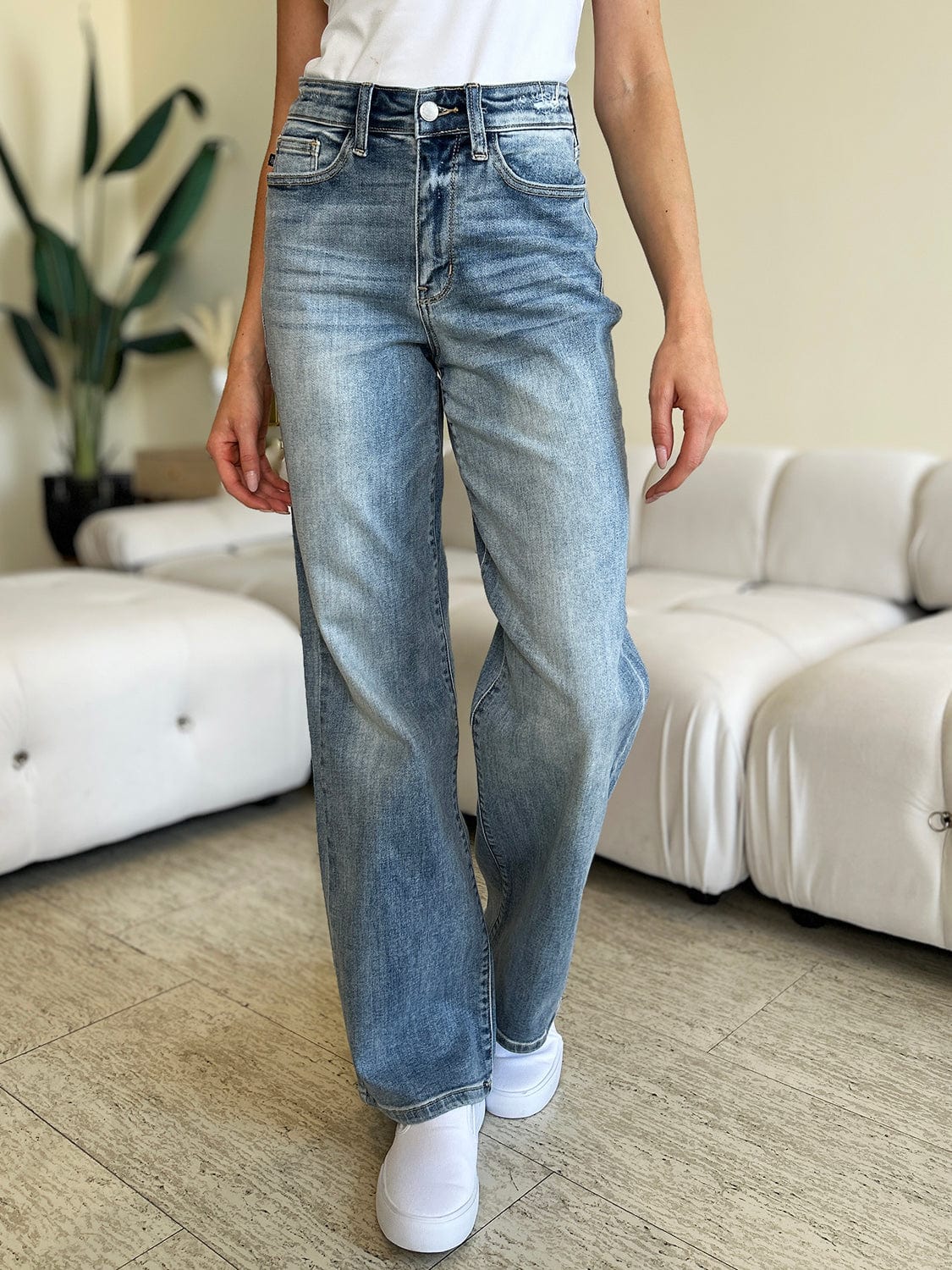 Dark Gray Judy Blue Full Size High Waist Straight Jeans