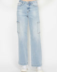 Light Gray Judy Blue Full Size High Waist Straight Cargo Jeans