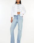 White Smoke Kancan Distressed High Waist Straight Jeans