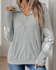 Perfee Half Zip Long Sleeve Hoodie