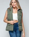 Snobbish Snap and Zip Closure Hooded Vest