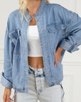 Snap Down Long Sleeve Denim Top