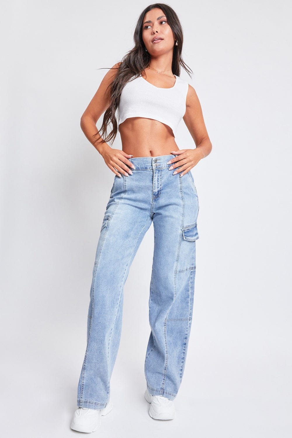 Lavender YMI Jeanswear High-Rise Straight Cargo Jeans