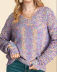 Confetti V-Neck Long Sleeve Sweater