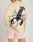 Lobster Button Up Long Sleeve Cardigan