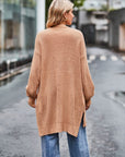 Long Sleeve Waffle-Knit Cardigan