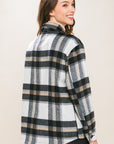 Love Tree Plaid Button Up Shacket