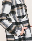 Love Tree Plaid Button Up Shacket