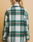 Love Tree Plaid Button Up Shacket