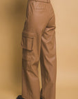 Love Tree PU Leather Cargo Pants