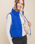 Love Tree Zip Up Cropped Contrast Reversible Vest