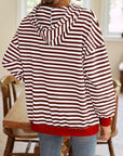 Lovelet Drawstring Striped Long Sleeve Hoodie