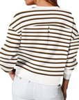 Lovelet Striped Round Neck Long Sleeve Sweatshirt